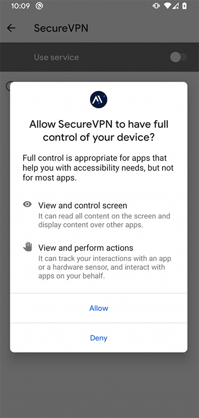 fałszywy VPN - malware
