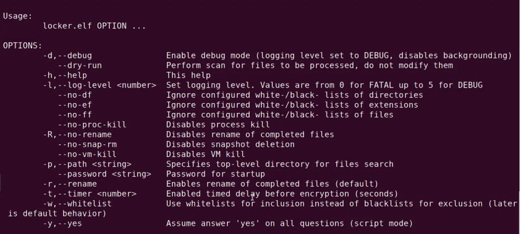 program szyfrujący ELF64 dla systemu Linux autorstwa gangu ransomware Qilin