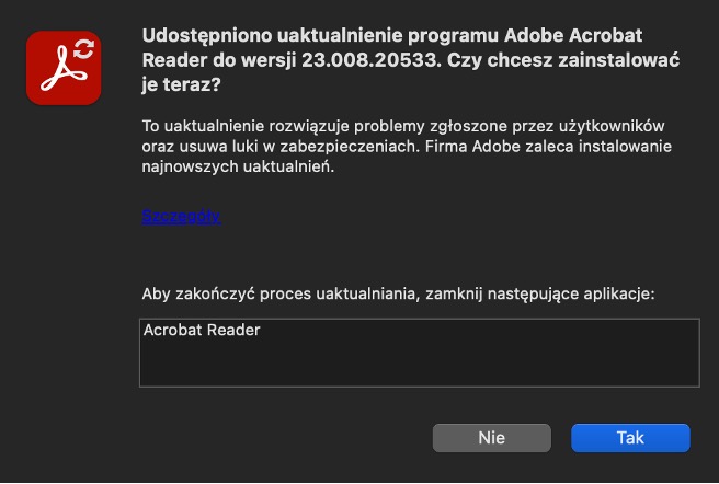 Adobe Acrobat - uaktualnienia