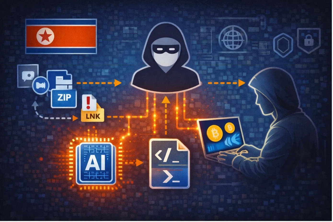 Hakerzy z Korei Północnej używają AI do generowania backdoorów PowerShell w kampaniach phishingowych