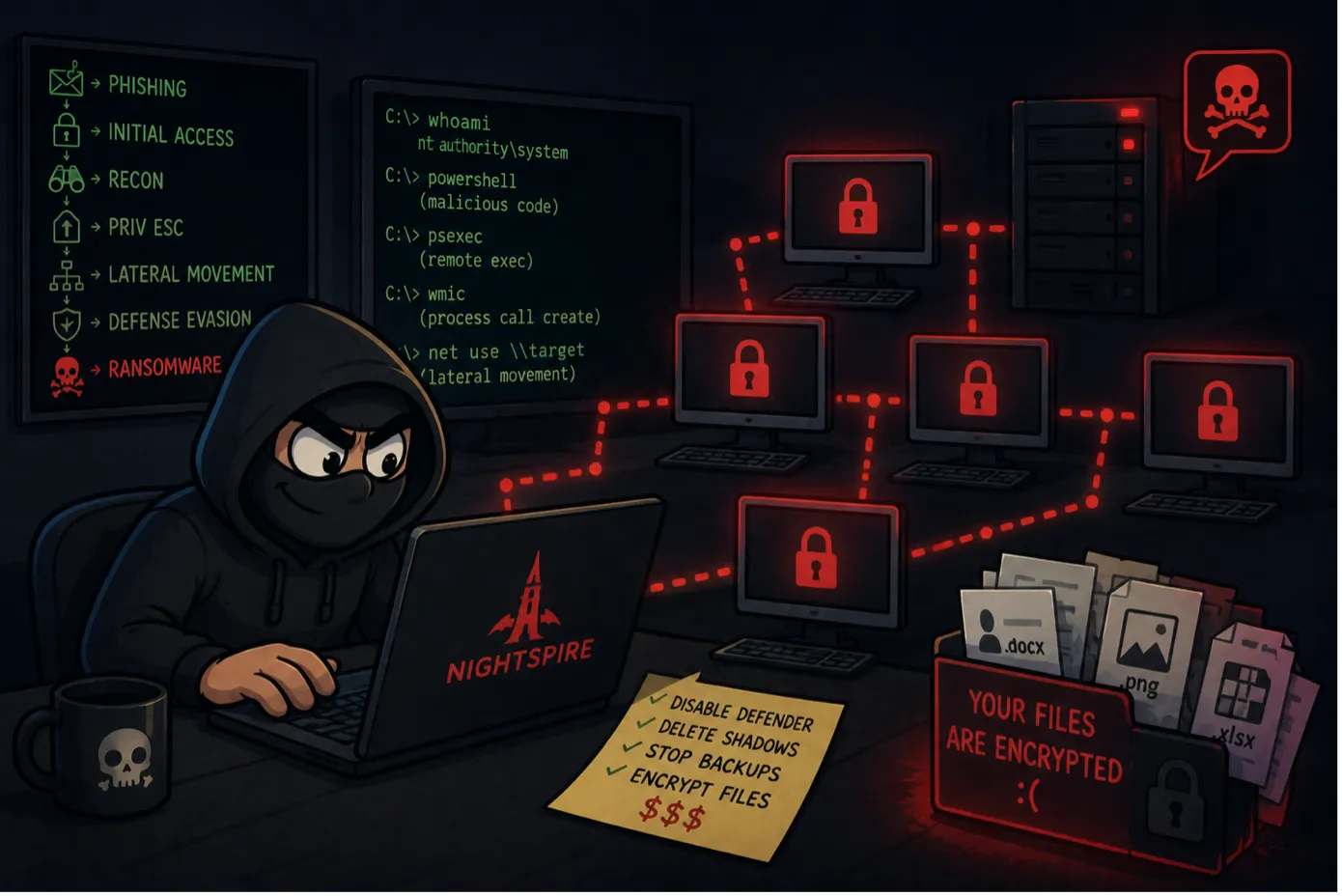 NightSpire. Nowa grupa ransomware pokazuje, iż klasyczne techniki przez cały czas działają