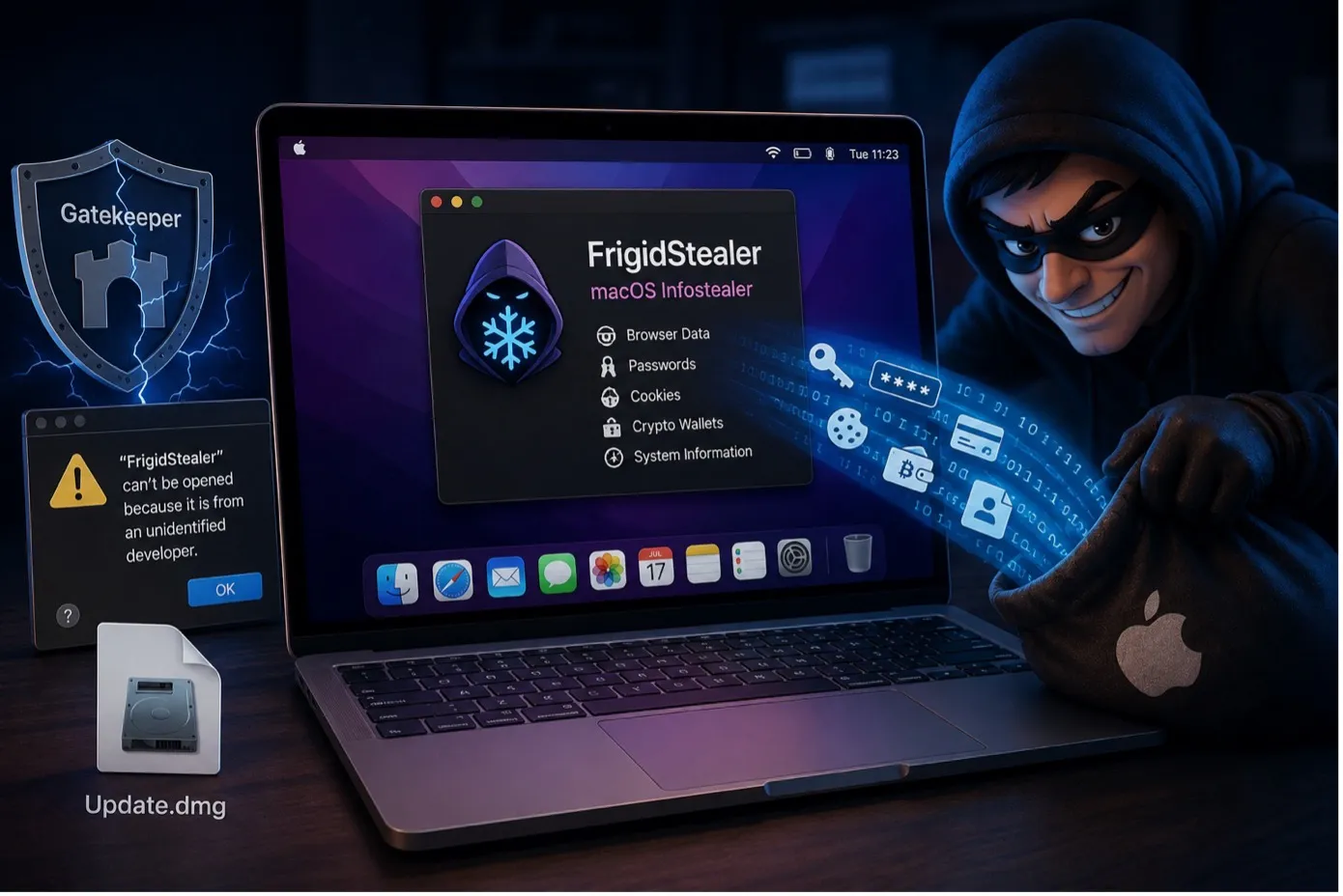 FrigidStealer. Nowy złodziej na macOS omija Gatekeepera i kradnie dane użytkowników